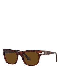 Поляризованные солнцезащитные очки прямоугольной формы, 52 мм Persol, цвет Brown