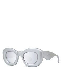 Надутые солнцезащитные очки-бабочки, 47 мм Loewe, цвет Silver