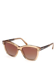 Квадратные пластиковые солнцезащитные очки, 54 мм Tom Ford, цвет Brown