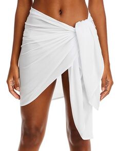 Короткое купальное платье-саронг AQUA AQUA, цвет White