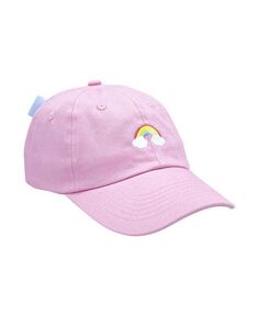 Бейсбольная кепка с радужным бантом для девочек розового цвета - Little Kid Bits &amp; Bows, цвет Pink