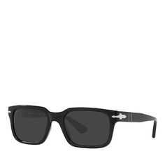 Поляризованные квадратные солнцезащитные очки, 53 мм Persol, цвет Black
