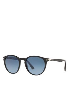 Круглые солнцезащитные очки, 52 мм Persol, цвет Black