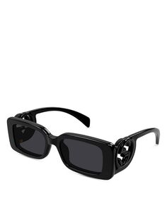 Прямоугольные солнцезащитные очки Kering, 54 мм Gucci, цвет Black