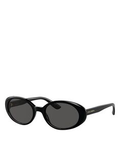 Овальные солнцезащитные очки, 52 мм Dolce &amp; Gabbana, цвет Black
