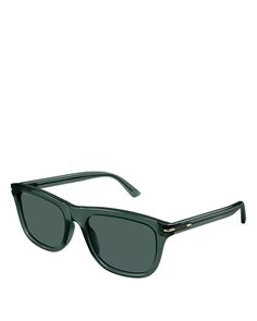 Квадратные солнцезащитные очки GG Line, 55 мм Gucci, цвет Green