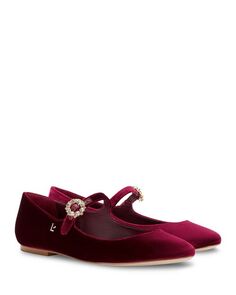 Женские туфли на плоской подошве Blair с острым носком и ремешком на щиколотке Larroudé, цвет Red Larroude
