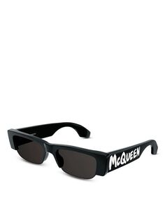 Прямоугольные солнцезащитные очки Kering Graffiti, 54 мм Alexander McQUEEN, цвет Black
