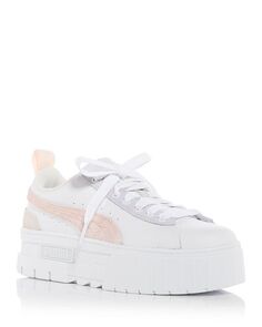 Женские низкие кеды Mayze Mix на платформе PUMA, цвет White