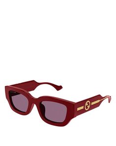 Круглые солнцезащитные очки La Piscine, 51 мм Gucci, цвет Red