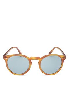 Круглые солнцезащитные очки Gregory Peck, 50 мм Oliver Peoples, цвет Brown