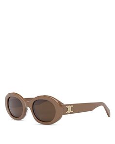 Овальные солнцезащитные очки Triomphe, 52 мм CELINE, цвет Brown