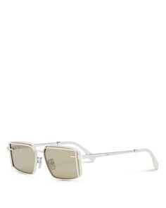Прямоугольные солнцезащитные очки Fendi First Sight, 53 мм Fendi, цвет Gray