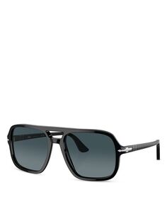 Солнцезащитные очки-авиаторы, 55 мм Persol, цвет Black