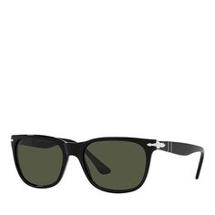 Прямоугольные солнцезащитные очки, 57 мм Persol, цвет Black