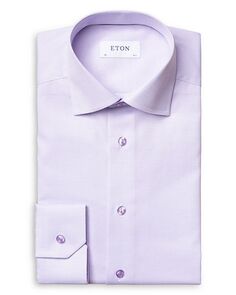 Однотонная рубашка с фактурной текстурой современного кроя Eton, цвет Purple