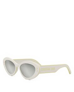 Солнцезащитные очки DiorPacific S1U в форме бабочки, 53 мм DIOR, цвет Ivory/Cream