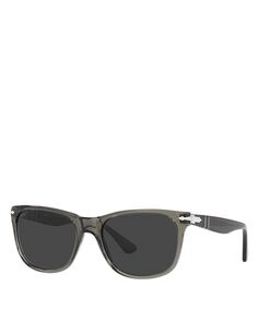 Поляризованные солнцезащитные очки прямоугольной формы, 57 мм Persol, цвет Gray