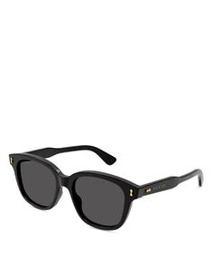 Солнцезащитные очки Kering Decor в квадратной форме, 52 мм Gucci, цвет Black