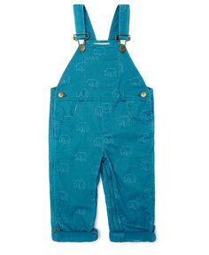 Хлопковый комбинезон унисекс с принтом Nordic Blue Bear - Baby, Little Kid, Big Kid Dotty Dungarees, цвет Blue