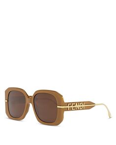 Квадратные солнцезащитные очки Fendigraphy, 55 мм Fendi, цвет Brown