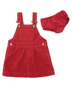 Красный комбинезон из плотного корда для девочек Robin – Baby, Little Kid, Big Kid Dotty Dungarees, цвет Red