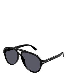 Солнцезащитные очки-пилоты GG Line, 58 мм Gucci, цвет Black