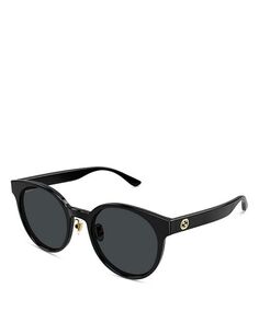 Минимальные круглые солнцезащитные очки Kering, 54 мм Gucci, цвет Black