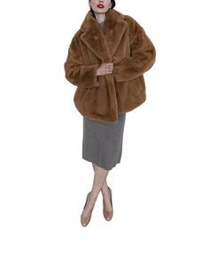 Короткое пальто Maia из искусственного меха Emilia George, цвет Brown