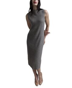 Платье Alexandra без рукавов из смесовой шерсти Emilia George, цвет Gray