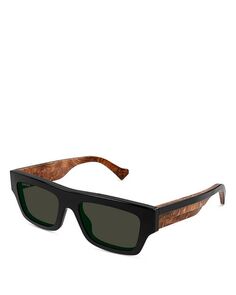 Прямоугольные солнцезащитные очки Kering Web Studi, 55 мм Gucci, цвет Black
