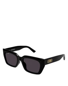 Прямоугольные солнцезащитные очки Rive Gauche, 54 мм Balenciaga, цвет Black