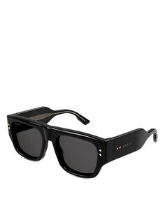Солнцезащитные очки Kering Nouvelle Vague в квадратной форме, 54 мм Gucci, цвет Black