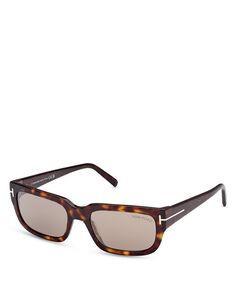 Прямоугольные солнцезащитные очки Ezra, 54 мм Tom Ford, цвет Brown