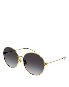 Круглые солнцезащитные очки Not A Fork, 60 мм Gucci, цвет Gold