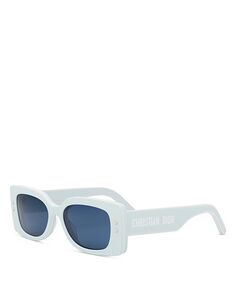 Прямоугольные солнцезащитные очки DiorPacific S1U, 53 мм DIOR, цвет Blue