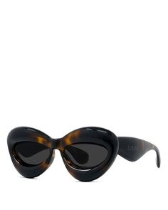 Солнцезащитные очки «кошачий глаз» для показа мод, 55 мм Loewe, цвет Brown