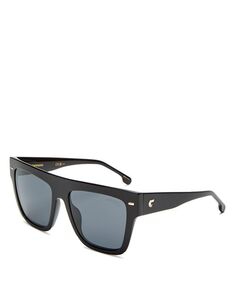 Солнцезащитные очки Safilo с плоской вершиной, квадратные, 55 мм Carrera, цвет Black