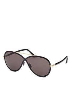 Солнцезащитные очки Marcolin Rickie, круглые, 65 мм Tom Ford, цвет Black