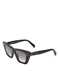 Солнцезащитные очки «кошачий глаз», 51 мм CELINE, цвет Black