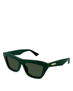 Классические солнцезащитные очки «кошачий глаз» с лентой, 55 мм Bottega Veneta, цвет Green