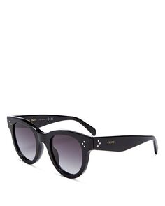 Круглые солнцезащитные очки, 48 мм CELINE, цвет Black