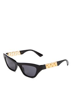 Солнцезащитные очки «кошачий глаз», 52 мм Versace, цвет Black