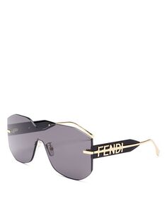 Солнцезащитные очки-щит, 144 мм Fendi, цвет Gold