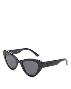 Солнцезащитные очки «кошачий глаз», 52 мм Prada, цвет Gray