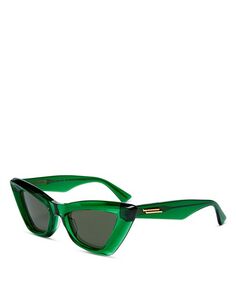 Солнцезащитные очки «кошачий глаз», 53 мм Bottega Veneta, цвет Green