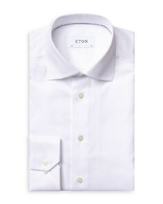 Классическая рубашка из супертонкого кроя из твила Eton, цвет White
