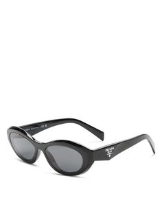 Солнцезащитные очки «кошачий глаз», 55 мм Prada, цвет Black
