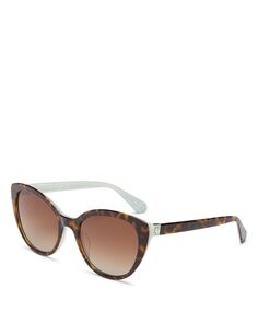 Поляризованные солнцезащитные очки «кошачий глаз», 55 мм kate spade new york, цвет Brown