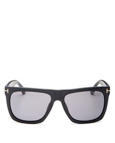Поляризованные квадратные солнцезащитные очки Morgan с плоской вершиной, 57 мм Tom Ford, цвет Black